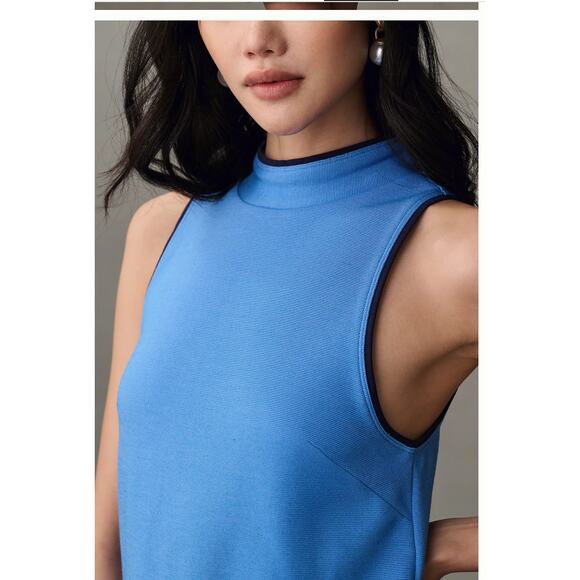 Anthropologie Maeve Sleeveless Mock-Neck Mini Shirt Dress Gogo 70's Size XL - Picture 13 of 15